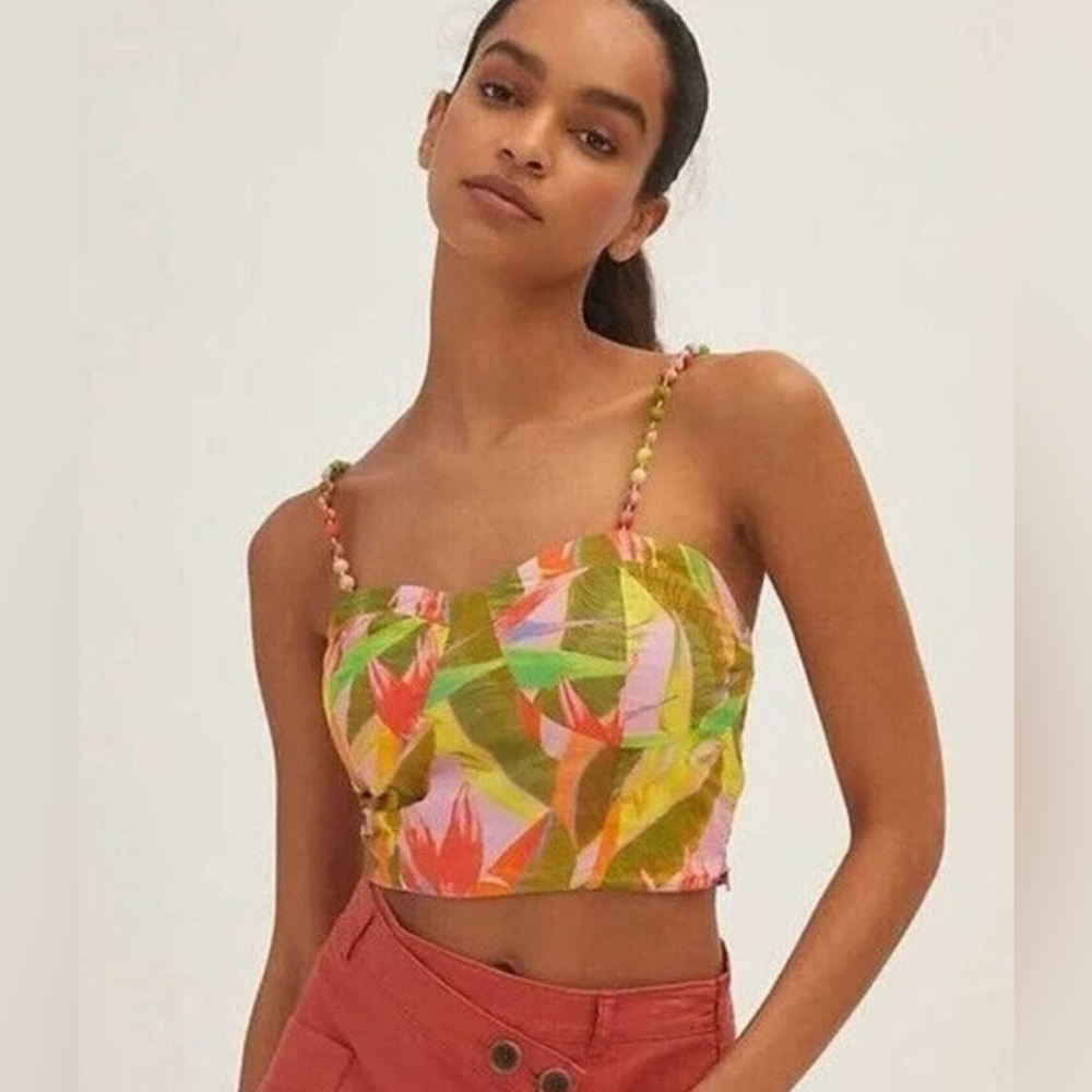Farm Rio tropical longline bralette cropped XL